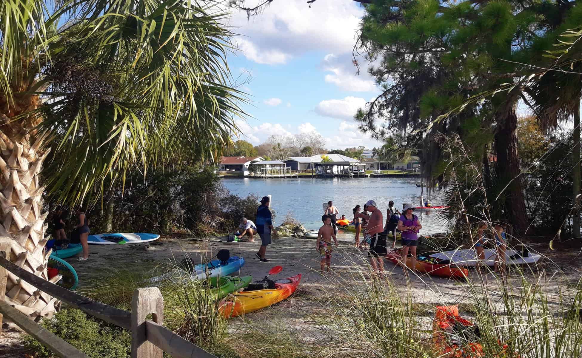 Kayak launch at Hunter Springs Park, Crystal River, Florida